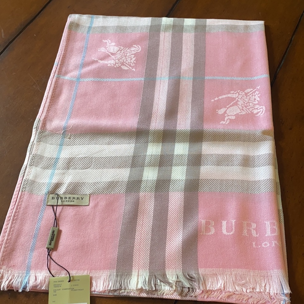 NWT Pink Burberry scarf